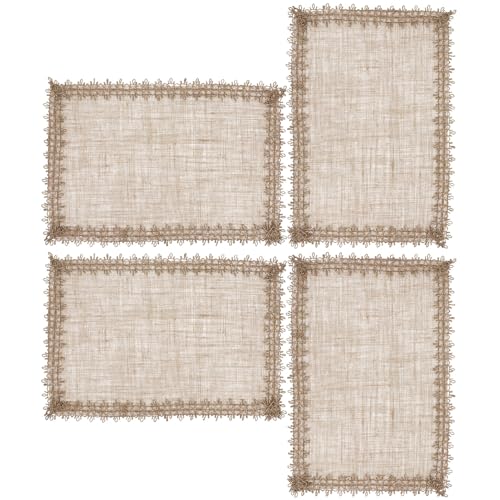 ARTSEWPLY 4 Stück Teiliges Jute Platzset mit Natürlichem Fransenrand Hitzebeständige Rechteckige Tischsets aus Hochwertigem Naturmaterial Schützend vor Flecken und Kratzern für Esszimmer ARTSEWPLY 4 Stück Teiliges Jute Platzset mit Natürlichem Fransenrand Hitzebeständige Rechteckige Tischsets aus Hochwertigem Naturmaterial Schützend vor Flecken und Kratzern für Esszimmer von ARTSEWPLY