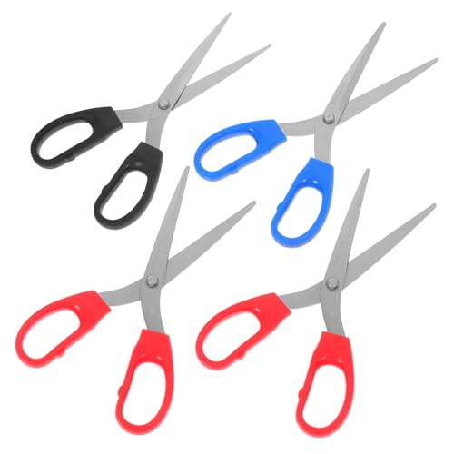 ARTSEWPLY 4 Stück Teiliges Kinderscheren mit Sicherheits Spitzen Ergonomische Leichte Scheren für Schule Basteln Nähen Präzise Schnitte Schwarz Rot Blau von ARTSEWPLY