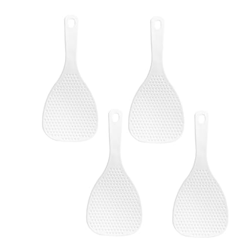 ARTSEWPLY 4 Stück Teiliges Reislöffel Kunststoff mit Rutschfestem Ergonomischem Griff Antihaftbeschichtet Vielseitig für Reis Sushi und Klebrige Speisen Platzsparend Hängend für Küche von ARTSEWPLY