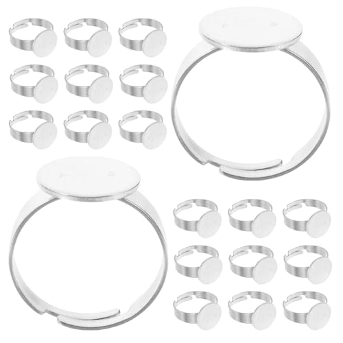 ARTSEWPLY 40 Stück Edelstahl Verstellbare Fingerringe Flachrund Cabochon Lünette Tablett Rings Rohlinge für Schmuckherstellung DIY Unisex Rings Basis ARTSEWPLY 40 Stück Edelstahl Verstellbare Fingerringe Flachrund Cabochon Lünette Tablett Rings Rohlinge für Schmuckherstellung DIY Unisex Rings Basis von ARTSEWPLY
