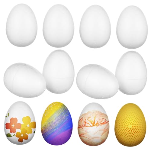 ARTSEWPLY 40 Stück Schaumstoff Eier Unbemalt Leichtes Bastelmaterial Für DIY Bemalung Osterkörbe Blumenarrangements Kinderbasteln Und Dekoration von ARTSEWPLY