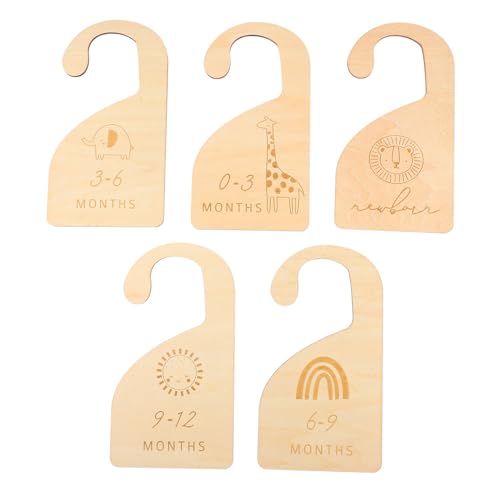 ARTSEWPLY 5 Stück Kleiderteiler aus Holz Schrank Organizer für Kleinkinderkleidung mit Größenmarkierung Praktische Trennwände für Kleinkinderkleiderschrank Übersichtliche Aufbewahrung von ARTSEWPLY