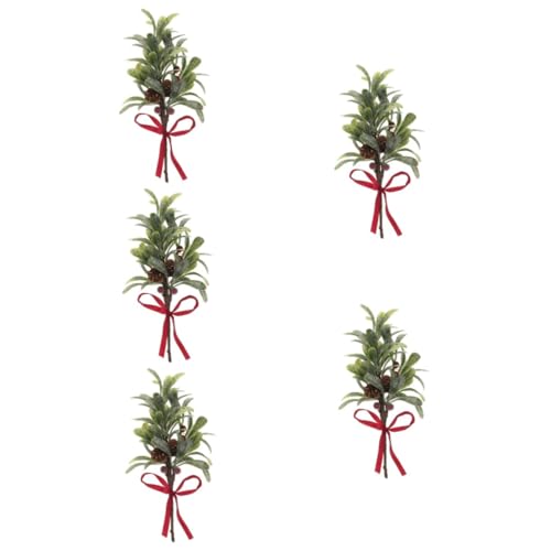 ARTSEWPLY 5 Stück Künstlicher Mistelzweig mit Beeren Weihnachtsdeko für Vase und Treppe Wiederverwendbarer Fake Pick mit Klassischem und Beeren Design für Festliche Wohnraumgestaltung von ARTSEWPLY