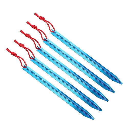 ARTSEWPLY 5 Stück Teiliges Zeltspanner Aluminiumlegierung Triangular Tent Pegs Verstellbar Leicht und Tragbar für Camping und Outdoor Aktivitäten Windschnur Blau von ARTSEWPLY