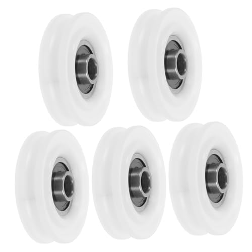 ARTSEWPLY 5 Stück U förmige Nut Umlenkrolle Nylon Beschichtete Lagerrolle für Tür Fenster Schrank Gleitschiene mit Stahlseilführung Langlebig Vielseitig Einfache Montage von ARTSEWPLY