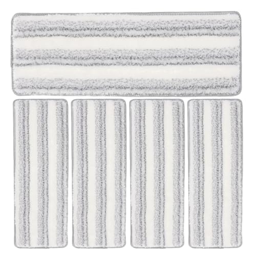 ARTSEWPLY 5 Stück Wiederverwendbare Mikrofaser Wischmopp Pads Selbstklebende Ersatzbezüge für Flachmopp und Trockenreinigung für Fliesenböden von ARTSEWPLY