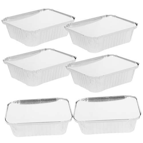 ARTSEWPLY 50 Stück Aluminiumfolie Backformen mit Deckel Hitzebeständige Einweg Folienbehälter Rechteckige Ofenformen für Grillen Backen Food Storage Kompatibel mit Heißluftfritteusen ARTSEWPLY 50 Stück Aluminiumfolie Backformen mit Deckel Hitzebeständige Einweg Folienbehälter Rechteckige Ofenformen für Grillen Backen Food Storage Kompatibel mit Heißluftfritteusen von ARTSEWPLY