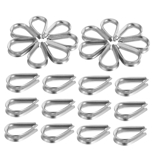 ARTSEWPLY 50 Stück Edelstahl Drahtseilkauschen Schwere Schutzösen für Stahlseil Rostfrei Hohe Tragfähigkeit Wetterfest für Outdoor Industrie Klettern Camping von ARTSEWPLY