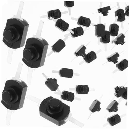 ARTSEWPLY 50 Stück Mini Latching Micro Push Button Schalter Schwarz Robustes Abs und Metall Selbstsperrender Off Schalter für Taschenlampe Polig Langlebig und Praktisch ARTSEWPLY 50 Stück Mini Latching Micro Push Button Schalter Schwarz Robustes Abs und Metall Selbstsperrender Off Schalter für Taschenlampe Polig Langlebig und Praktisch von ARTSEWPLY