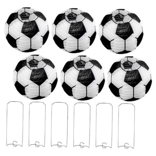 ARTSEWPLY 6 Stück Fußball Papierlaternen Partydekorationen Stabile Hängelampen als Fußball Themen Deko für Geburtstag Outdoor Events Fotohintergrund DIY Kinderbasteln Festliche Atmosphäre von ARTSEWPLY