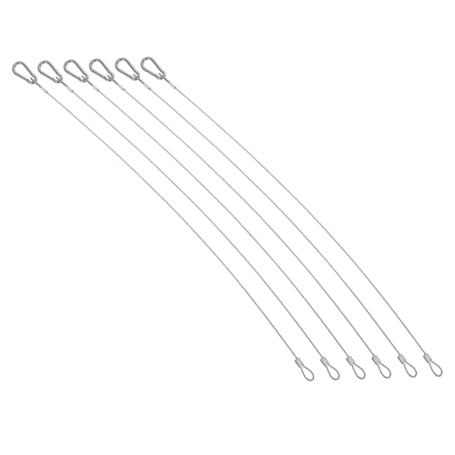 ARTSEWPLY 6 Stück Teiliges Edelstahl Sicherheitskabel mit Karabiner Schwerlast Stahlseil mit Schlaufen Stabile und Verschleißfeste Sicherung für Beleuchtung Bühnenausstattung und von ARTSEWPLY