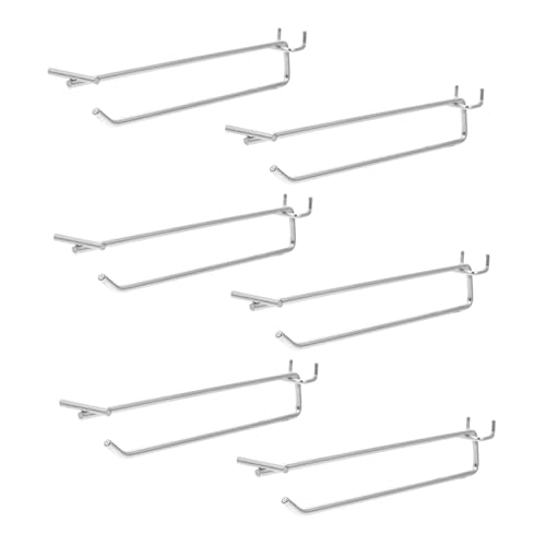ARTSEWPLY 6 Stück Teiliges Metall Pegboard Haken mit Doppeltem Tragarm Lang Lochabstand Robuste Haken und Regalklammern für Garage Werkstatt und Einzelhandel von ARTSEWPLY