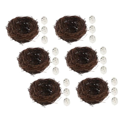 ARTSEWPLY 6Er-Set Handgefertigte Dekoration des Vogelnestes Vogelnester aus Rattan Garten vogelnest Vogelnest für Käfig Vogelhaus Dekoration Vogelnester dekorieren trockene Rebe Kaffee ARTSEWPLY 6Er-Set Handgefertigte Dekoration des Vogelnestes Vogelnester aus Rattan Garten vogelnest Vogelnest für Käfig Vogelhaus Dekoration Vogelnester dekorieren trockene Rebe Kaffee von ARTSEWPLY