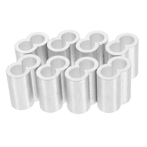 ARTSEWPLY 8 Stück Teiliges Aluminium Crimp Sleeve Doppellöchrig Kabelpresshülsen Robust Langlebig für Drahtseile und Kabel mit Sicherem Kabelgriff und Einfacher Handhabung von ARTSEWPLY