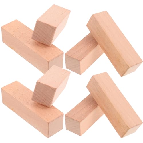 ARTSEWPLY 8 Stück Teiliges Buchenholz Stempelset Glatt zum Schnitzen DIY Holzklötzchen für Kreative Bastelprojekte Scrapbooking Karten Einladungsschreiben Langlebig und Handlich von ARTSEWPLY