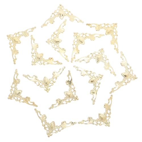 ARTSEWPLY 80 Stück Teiliges Vintage Metall Eckschutz mit Filigranem Hohlschnittdesign Stabile Eisen Buch Schmuckbox Ecken Dekorative DIY Schutzbeschläge für Alben Möbel Verpackungen von ARTSEWPLY