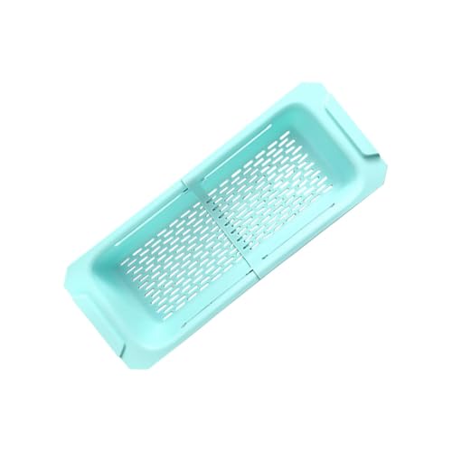 ARTSEWPLY Ausziehbares Multifunktionales Abtropfsieb für Küchenspüle Gemüse Geschirrkorb Verformungsresistenter Blauer Küchenablaufkorb zum Waschen und Lagern von Obst und Geschirr von ARTSEWPLY