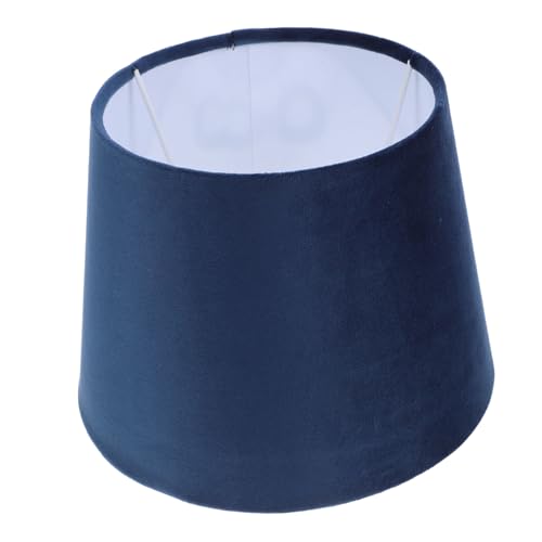 ARTSEWPLY Blauer Lampenschirm für Tischlampe Dekorativer Lampenschirm aus Textil und Metall Leichter Ersatz Schirm für Innenbeleuchtung Vintage Stil Einfache Montage Augenschonend von ARTSEWPLY