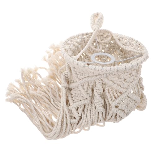 ARTSEWPLY Boho Makramee Lampenschirm Handgewebt Dekorative Deckenleuchte Stilvoller Pendelleuchten schirm Geeignet für Wohnzimmer Schlafzimmer Babyzimmer Hochzeit Natürliche Heimdekoration von ARTSEWPLY