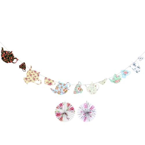 ARTSEWPLY Bunte Wimpelkette aus Papier mit Cartoon teekannen motiv Party Deko Girlande für Tee Neujahrsfeiern Einfach Aufzuhängen Robustes Material Festliche Hängedekoration für Familien ARTSEWPLY Bunte Wimpelkette aus Papier mit Cartoon teekannen motiv Party Deko Girlande für Tee Neujahrsfeiern Einfach Aufzuhängen Robustes Material Festliche Hängedekoration für Familien von ARTSEWPLY