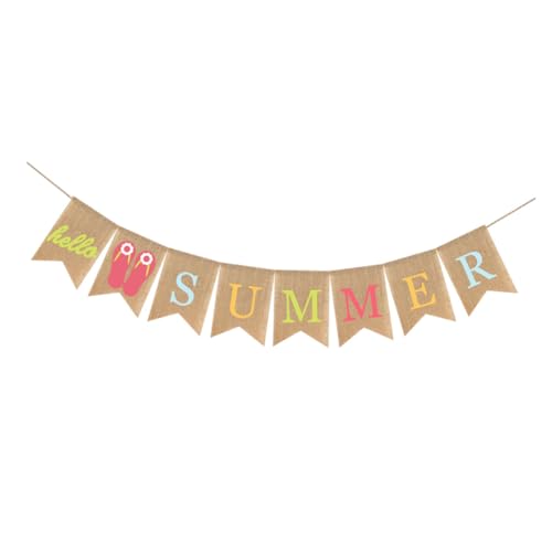 ARTSEWPLY Bunting Wimpelkette Sommerparty Dekoration Hawaii Thema Wiederverwendbar Swallow Tail Design Outdoor Geeignet von ARTSEWPLY