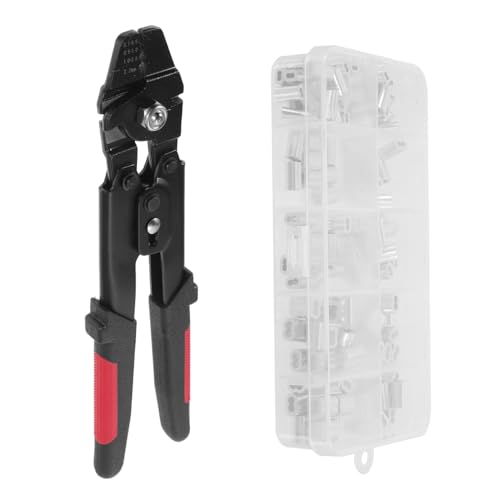 ARTSEWPLY Drahtseil Crimpzange mit Rutschfestem Griff Selbstsicherndes Crimpwerkzeug Teiliges Aluminium Ferrulen für Präzises Kabelpressen und Drahtseilverbindung Outdoor Angelzange von ARTSEWPLY