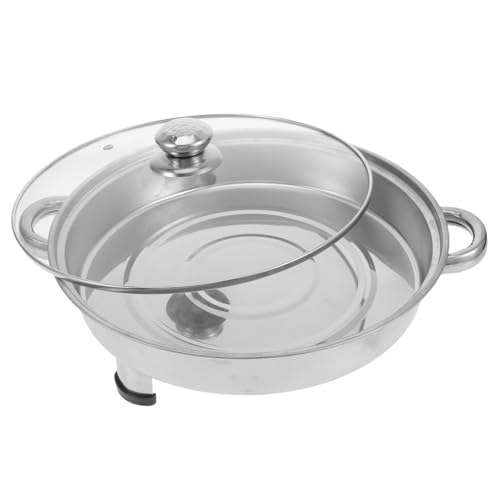 ARTSEWPLY Edelstahl Buffet Warmhalteplatte mit Glasdeckel Vierbeiniger Grillofen für Fischgerichte Leicht zu Reinigen Hitzebeständig für Outdoor BBQ Catering und Buffetveranstaltungen von ARTSEWPLY