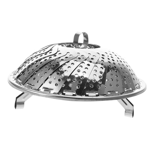 ARTSEWPLY Edelstahl Dampfgarer Korb Haushalts Dämpfeinsatz mit Hitzebeständigem Griff Runder Dampfgareinsatz für Induktionsherd Vielseitig für Gemüse Knödel Gedämpfte Speisen Langlebig und von ARTSEWPLY
