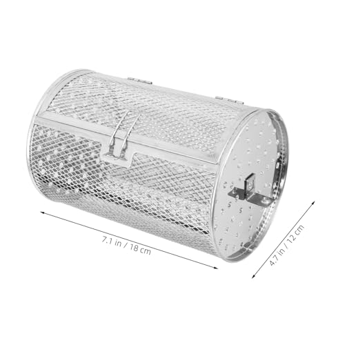 ARTSEWPLY Edelstahl Grillkorb mit Drehfunktion Großer Öffnung Gleichmäßiger Hitzeverteilung Vielseitig für Backofen und Airfryer zum Grillen von Nüssen und Fleisch von ARTSEWPLY