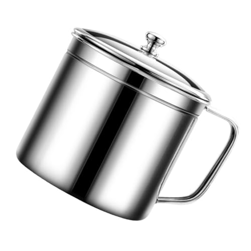 ARTSEWPLY Edelstahl Ölbehälter mit Integriertem Sieb und Deckel Praktischer Fettabscheider und Ölfilterkanne für Küchen Speckfettbehälter Leicht zu Reinigen Teilig zum Aufbewahren und von ARTSEWPLY