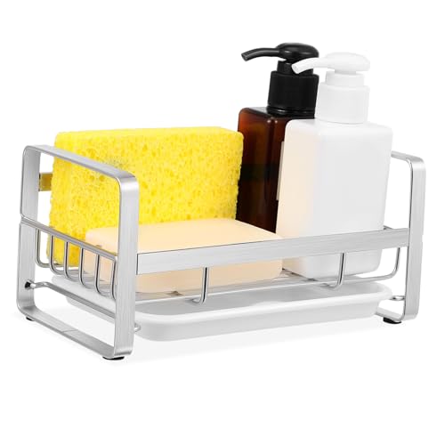 ARTSEWPLY Edelstahl Schwammhalter mit Ablauftablett Rostfrei Platzsparend ohne Bohren Vielseitig für Küchenspüle und Spülmittel Kompakter Organizer für Spüle und Arbeitsplatte ARTSEWPLY Edelstahl Schwammhalter mit Ablauftablett Rostfrei Platzsparend ohne Bohren Vielseitig für Küchenspüle und Spülmittel Kompakter Organizer für Spüle und Arbeitsplatte von ARTSEWPLY