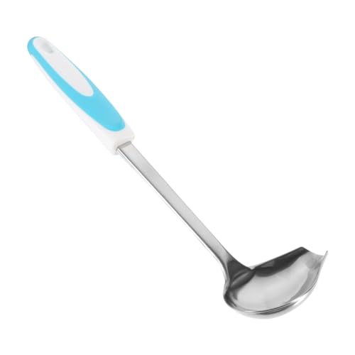 ARTSEWPLY Edelstahl Soßenlöffel mit Ausgießer Rutschfest Schräger Mund Präziser Schöpflöffel für Dressing und Öl Küchenutensil Langlebig Komfortabel Leicht zu Reinigen Blau von ARTSEWPLY