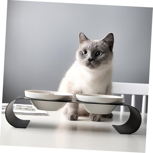 ARTSEWPLY Erhöhter Keramik Katzen Hundebar Doppelnapf mit Stabilem Eisenhalter Leicht zu Reinigen für Futter und Wasser für Kleine Haustiere Geschenk Geeignet ARTSEWPLY Erhöhter Keramik Katzen Hundebar Doppelnapf mit Stabilem Eisenhalter Leicht zu Reinigen für Futter und Wasser für Kleine Haustiere Geschenk Geeignet von ARTSEWPLY