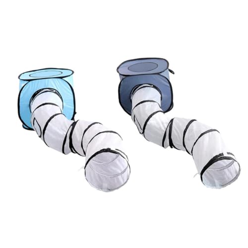 ARTSEWPLY Faltbarer Katzentunnel S Form aus Blauem Platzsparendes Katzenzelt mit Streifenmuster Interaktives Einfache für Katzenhaltung Drinnen und Draußen ARTSEWPLY Faltbarer Katzentunnel S Form aus Blauem Platzsparendes Katzenzelt mit Streifenmuster Interaktives Einfache für Katzenhaltung Drinnen und Draußen von ARTSEWPLY