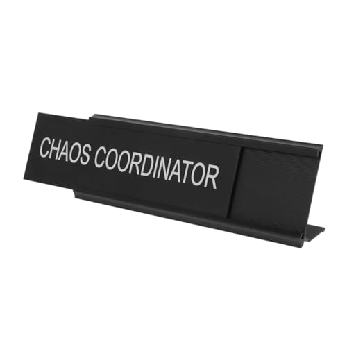 ARTSEWPLY Förmige Aluminiumlegierung Tischplakette für Mediator Position Stabiles Design Moderne Optik Langlebig Schwarzes Metallschild für Home Office Schreibtisch Dekoration von ARTSEWPLY