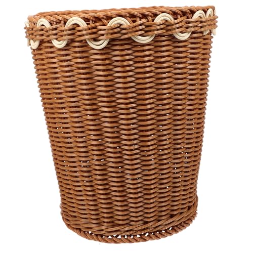 ARTSEWPLY Geflochtener Desktop mülleimer Imitation Rattan Aufbewahrungskorb Multifunktionaler Papierkorb für Wohnzimmer Büro und Haushalt Praktischer Rundkorb mit Natürlichem Design ARTSEWPLY Geflochtener Desktop mülleimer Imitation Rattan Aufbewahrungskorb Multifunktionaler Papierkorb für Wohnzimmer Büro und Haushalt Praktischer Rundkorb mit Natürlichem Design von ARTSEWPLY