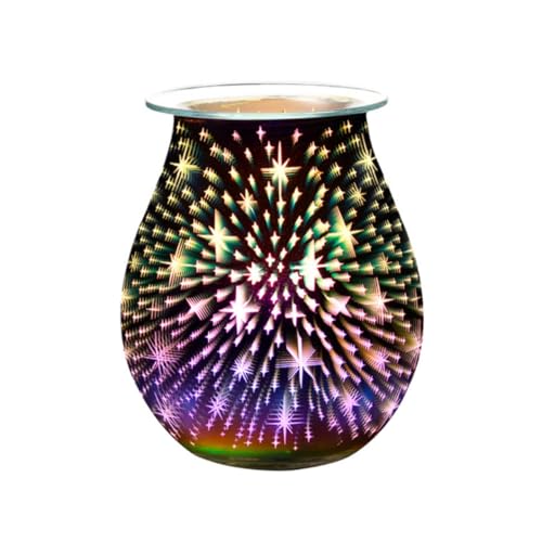 ARTSEWPLY Glas Duftlampe Aromatherapie Halter Elektrischer Aromadiffusor mit Farbwechsel LED Licht Flammenlose Duftlampe und Luftbefeuchter Stilvolle Raumdekoration für Zuhause und von ARTSEWPLY
