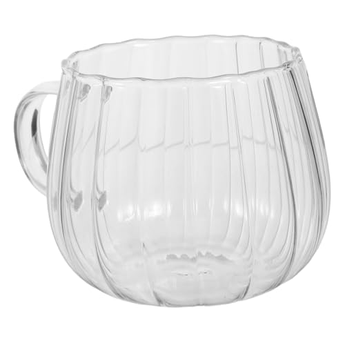 ARTSEWPLY Glasbecher mit Henkel Klar Kleine Teetasse mit Vertikalem Streifendesign Hitzebeständig und Vielseitiger Trinkbecher für Kaffee Tee Saft und Heiße Getränke von ARTSEWPLY