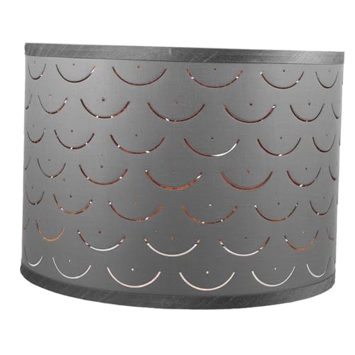 ARTSEWPLY Grauer Lampenschirm aus Stoff Halbrund Gewellt Lampenschirm Ersatz für Tischlampe Einfache Installation Weiches Licht Robustes Material Vintage Stil Geeignet für Wohnzimmer und von ARTSEWPLY