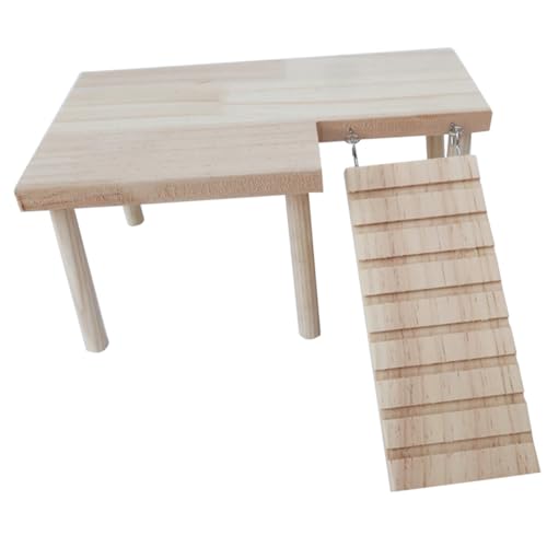 ARTSEWPLY Hamster Holzplattform mit Leiter Natürliches Kletterspielzeug für Käfig Kleintier Spielbrücke für Hamster Chinchilla Rennmaus Gesunde Beschäftigung und Zahnpflege ARTSEWPLY Hamster Holzplattform mit Leiter Natürliches Kletterspielzeug für Käfig Kleintier Spielbrücke für Hamster Chinchilla Rennmaus Gesunde Beschäftigung und Zahnpflege von ARTSEWPLY