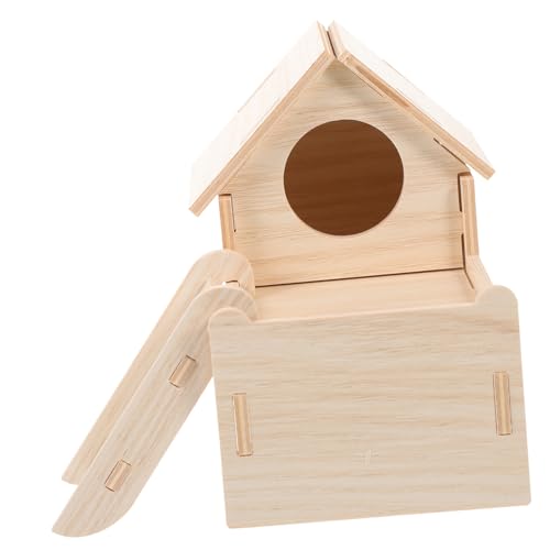 ARTSEWPLY Hamsterhaus aus Natürlichem Holz Beißfestes Multifunktionales Versteck für Meerschweinchen und Kleintiere Zweistöckiges DIY Haus für Innenbereich Gemütlicher Rückzugsort gegen von ARTSEWPLY