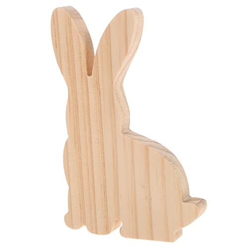 ARTSEWPLY Hasenschmuck aus Holz Häschen Zeug unbemalt süßes stehendes Kaninchen Hasenverzierung zum Basteln Leere Hasenausschnitte Mini Holzdekor kleines Kaninchendekor Hasenform schmücken von ARTSEWPLY
