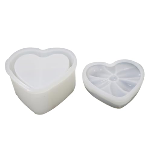 ARTSEWPLY Herzförmige Silikonform mit Schleifendeckel Wiederverwendbare DIY Aufbewahrungsbox für Epoxidharz Flexibel Reißfest Leicht zu Entformen Reinigen für Kreative Bastelprojekte von ARTSEWPLY