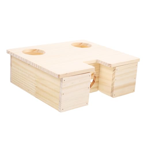 ARTSEWPLY Holz Hamsterversteck mit Klarem Fenster Mehrstöckiges Nagetier Nest für Meerschweinchen und Hamster Bissfestes und Sichere Rückzugshütte zur Bewegung und Entspannung im von ARTSEWPLY