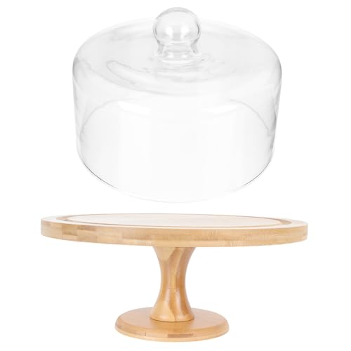 ARTSEWPLY Holz Tortenständer mit Glasglocke Teiliges Desserttablett mit Stabilem Fuß Dekorativer Obsthalter Transparenter Abdeckung für Hochzeit Geburtstag Party und Festliche Anlässe ARTSEWPLY Holz Tortenständer mit Glasglocke Teiliges Desserttablett mit Stabilem Fuß Dekorativer Obsthalter Transparenter Abdeckung für Hochzeit Geburtstag Party und Festliche Anlässe von ARTSEWPLY