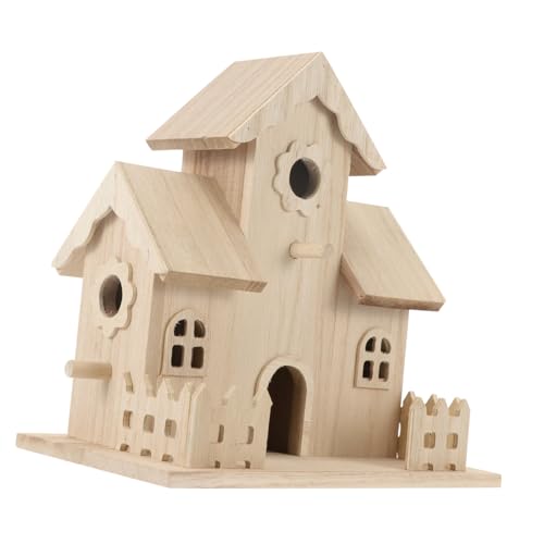 ARTSEWPLY Holz Vogelhaus Nistkasten Hängend mit Naturgetreuem Design Garten Dekoration Handgefertigt und Wetterfest für Vogel und Outdoor Nutzung von ARTSEWPLY