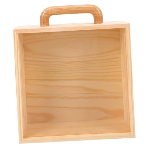ARTSEWPLY Holz aufbewahrungsbox mit Griff Multifunktionale Geschenkbox für Schmuck und Kleine Gegenstände Vintage Dekorative Schmuckkasten mit Sichtfenster Robustes Holz von ARTSEWPLY