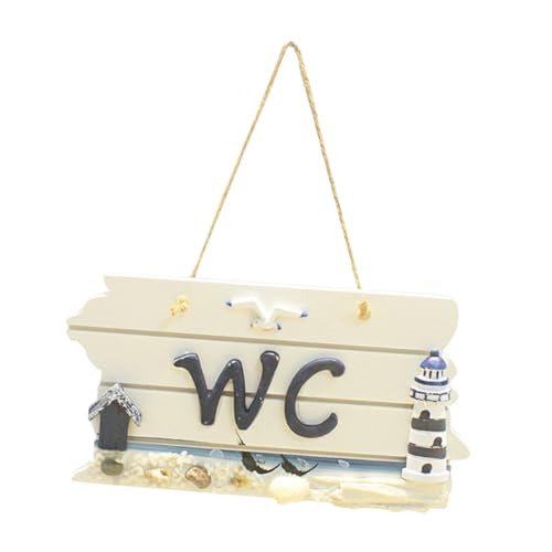 ARTSEWPLY Holz wc schild Mediterraner Stil Hängendes Türschild aus Premiumholz Frische Elegante Badezimmerdekoration Einfache Montage Geeignet für Zuhause und Öffentliche Toiletten von ARTSEWPLY