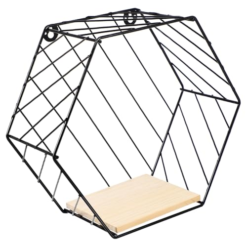 ARTSEWPLY Iron Wandregal aus Robustem Dekoratives Wandmontiertes Aufbewahrungsregal für Küche und Bad Modernes Hexagonales Design Platzsparend Rostfrei und Pflegeleicht Vielseitig von ARTSEWPLY