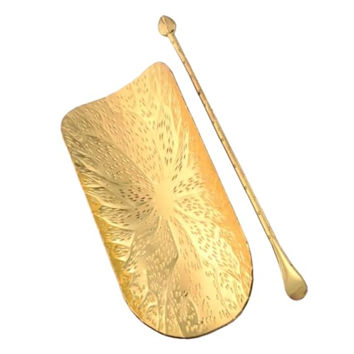 ARTSEWPLY Japanische Teeschaufel aus Hochwertiger Legierung Leichte Teelöffel und Aufbewahrungsteller für Losen Tee Kaffeebohnen und Gewürze Vielseitiges Tee Küchenzubehör Langlebig und von ARTSEWPLY